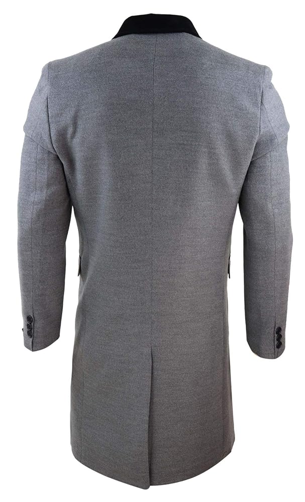TruClothing Mens 3/4 Long Double Breasted Overcoat Jacket
